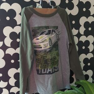Kids Long Sleeve Car Graphic Tee